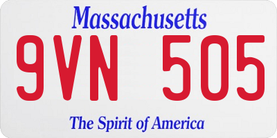 MA license plate 9VN505