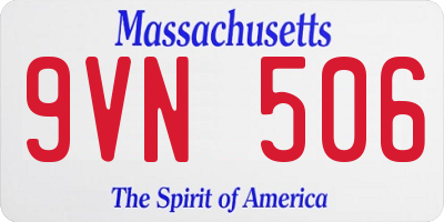 MA license plate 9VN506