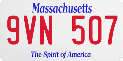 MA license plate 9VN507