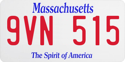 MA license plate 9VN515