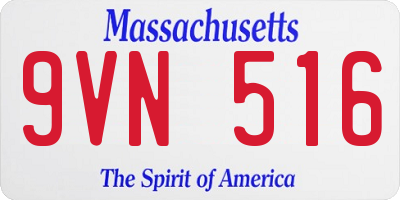 MA license plate 9VN516