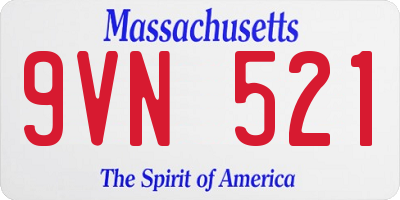 MA license plate 9VN521