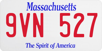 MA license plate 9VN527