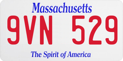 MA license plate 9VN529