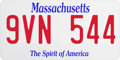 MA license plate 9VN544