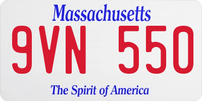 MA license plate 9VN550