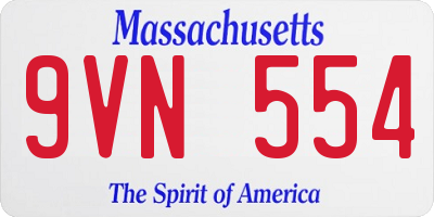 MA license plate 9VN554
