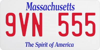 MA license plate 9VN555