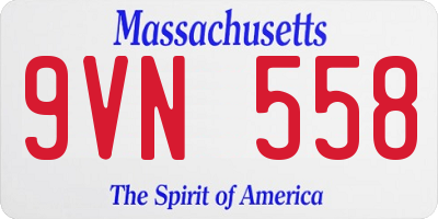 MA license plate 9VN558