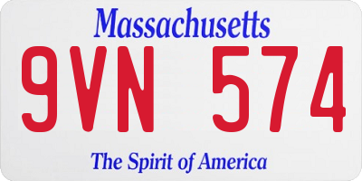 MA license plate 9VN574