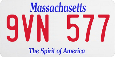 MA license plate 9VN577
