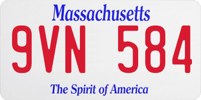 MA license plate 9VN584