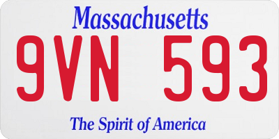 MA license plate 9VN593