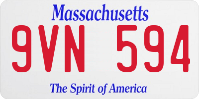 MA license plate 9VN594
