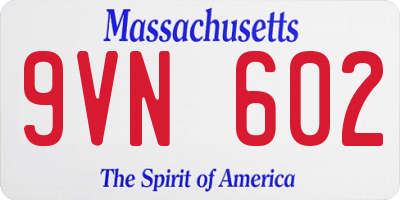 MA license plate 9VN602
