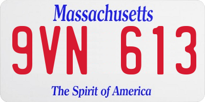 MA license plate 9VN613
