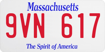MA license plate 9VN617