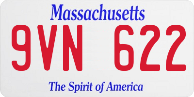 MA license plate 9VN622