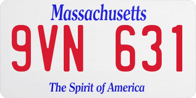 MA license plate 9VN631