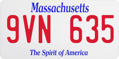 MA license plate 9VN635