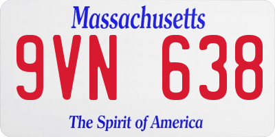 MA license plate 9VN638