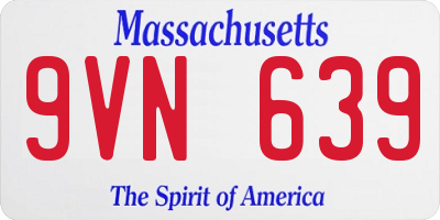 MA license plate 9VN639