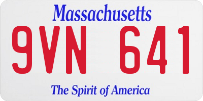 MA license plate 9VN641