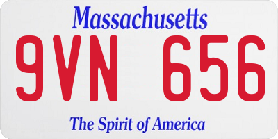 MA license plate 9VN656