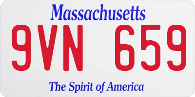MA license plate 9VN659