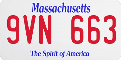 MA license plate 9VN663