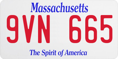 MA license plate 9VN665