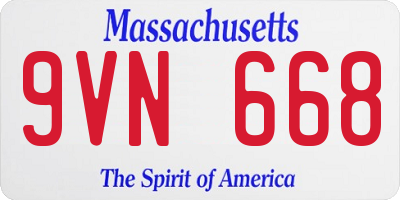 MA license plate 9VN668