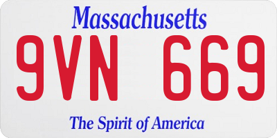MA license plate 9VN669