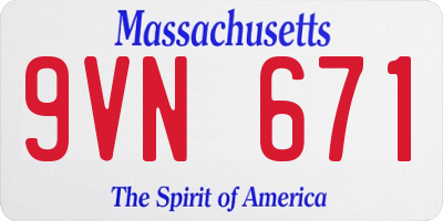 MA license plate 9VN671