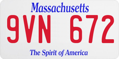 MA license plate 9VN672