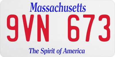 MA license plate 9VN673