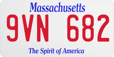 MA license plate 9VN682