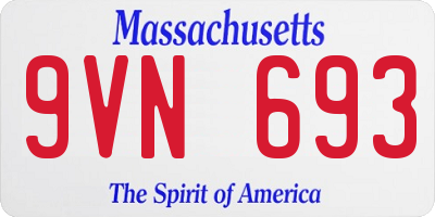 MA license plate 9VN693