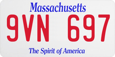 MA license plate 9VN697