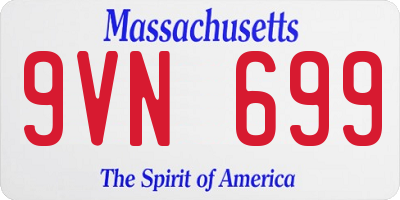 MA license plate 9VN699