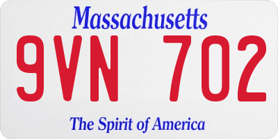 MA license plate 9VN702