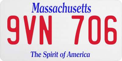 MA license plate 9VN706