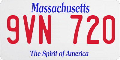 MA license plate 9VN720