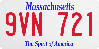 MA license plate 9VN721