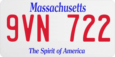 MA license plate 9VN722