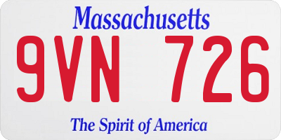 MA license plate 9VN726