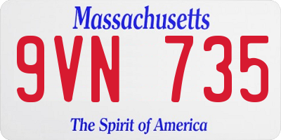 MA license plate 9VN735