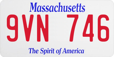 MA license plate 9VN746