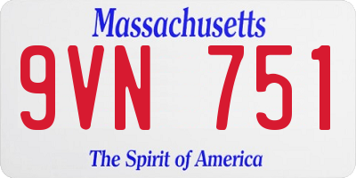 MA license plate 9VN751