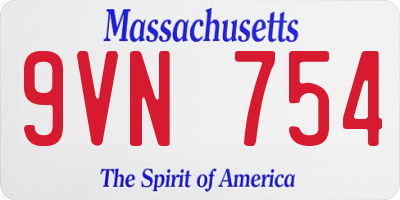 MA license plate 9VN754